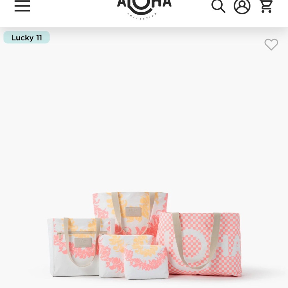 ALOHA LUCKY 11 Collection Day Tripper Tote - Pink and White - Picture 3 of 7
